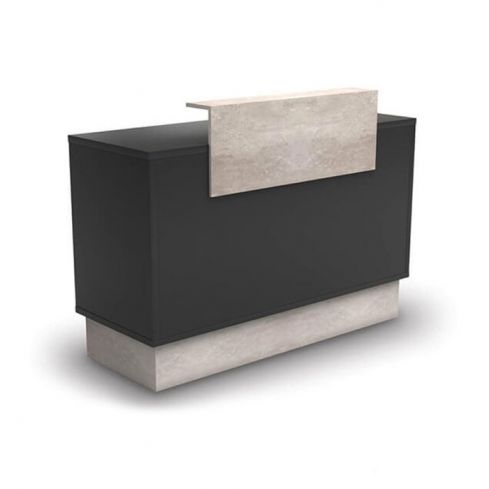Mueble de recepción con cajón, estantes y base de acero Modelo Thierry 