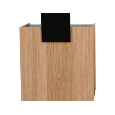 Mueble de recepción Oak con estantes y frente Negro Modelo YEGO