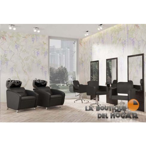 Pack - Lavacabezas Con Pica a elegir Cubo Basic Negro / Sillón De Corte Odry / Tocador Sven