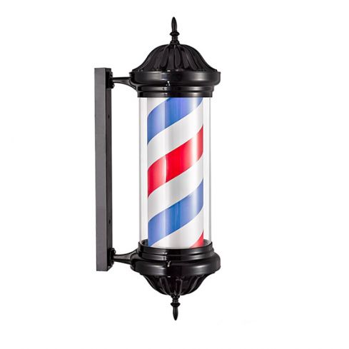 Poste giratorio para Barberia y Peluquería con Luz Modelo Paul Negro 79x23