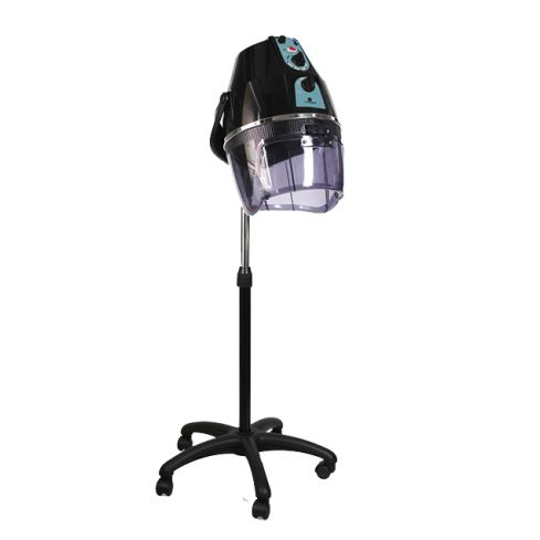 Secador de casco Iónico con pie regulable en altura 3V Modelo Ionic Móvil Negro