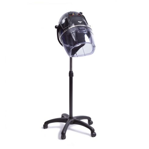 Secador de casco de pie con altura regulable 2V Negro