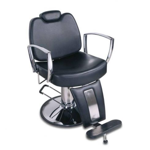 Sillón Barbero hidráulico reclinable y giratorio con reposabrazos cromados Modelo Barber 2038.3