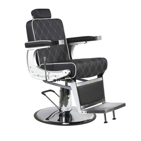 Sillón Barbero hidráulico reclinable y giratorio con reposabrazos Modelo Karl