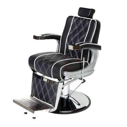 Sillón Barbero hidráulico reclinable y giratorio con reposabrazos Modelo Tweed