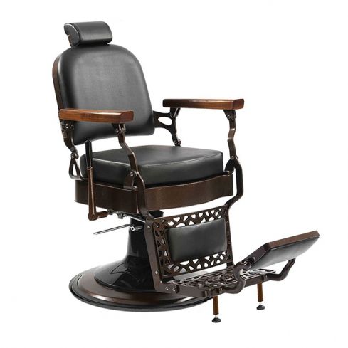 Sillón Barbero hidráulico Vintage reclinable y giratorio con reposabrazos Modelo Vetus