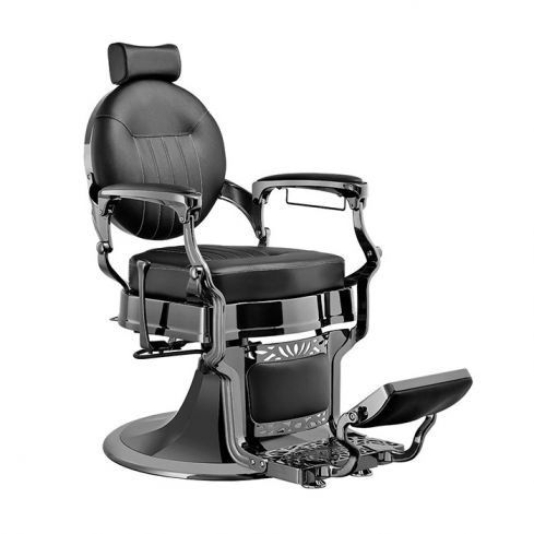 Sillón Clásico de Barbero hidráulico estilo Retro Vintage con reposapies integrado Modelo Caesar Mercury