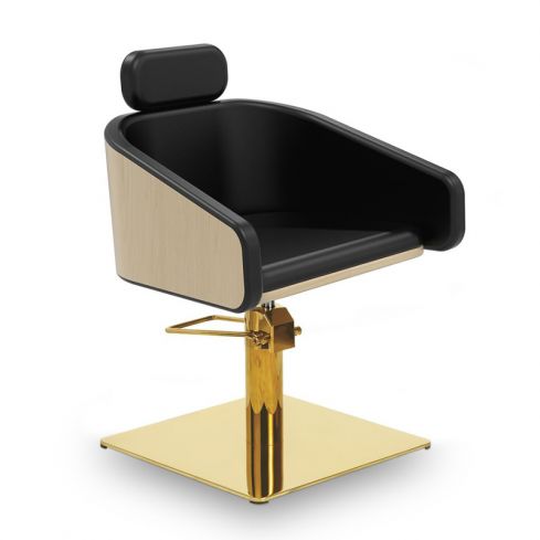 Sillón corte de Peluquería con base metálica y reposabrazos Modelo Alya B - Base dorada a elegir