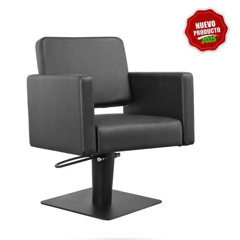 Sillón Corte de Peluquería con base cuadrada negra Modelo Drim Black