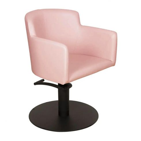 Sillón hidráulico de peluquería con base redonda Modelo Goya Rosa