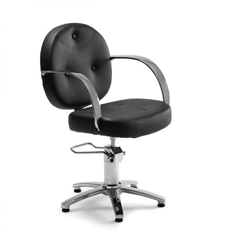 Sillón hidráulico de corte con base de estrella y reposabrazos cromados Modelo Perm Star