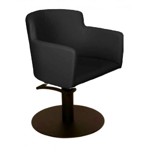 Sillón hidráulico de peluquería con base redonda Modelo Goya Negro