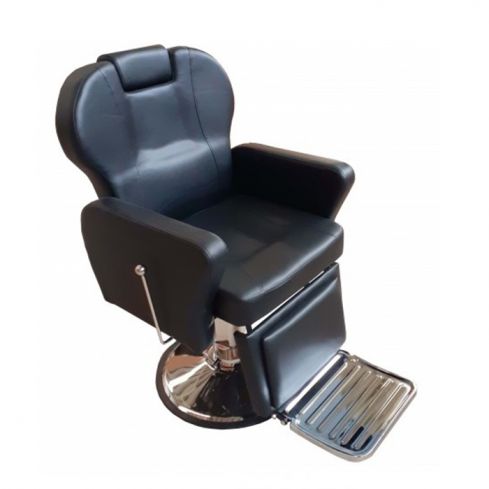 Sillón Barbero hidráulico reclinable con reposabrazos, reposacabezas y reposapiés integrado Modelo LBH-45N - color negro 