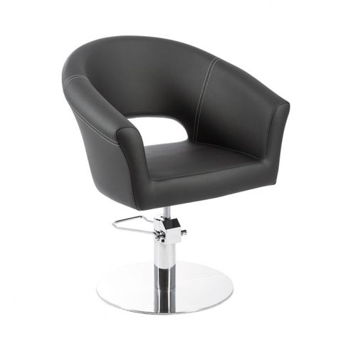 Sillón hidráulico de corte de linea curva con reposabrazos Modelo Arcel Black