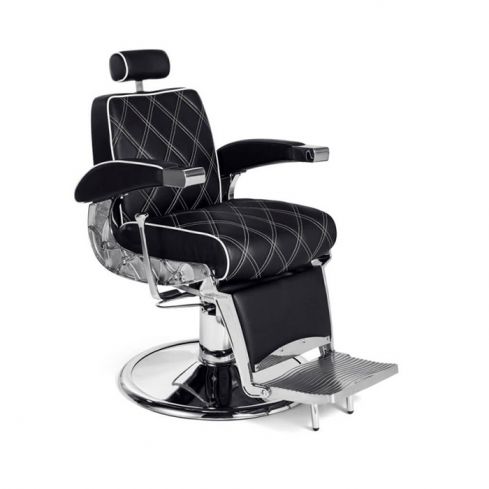 Sillón Barbero hidráulico reclinable y giratorio con reposabrazos Modelo Hugo