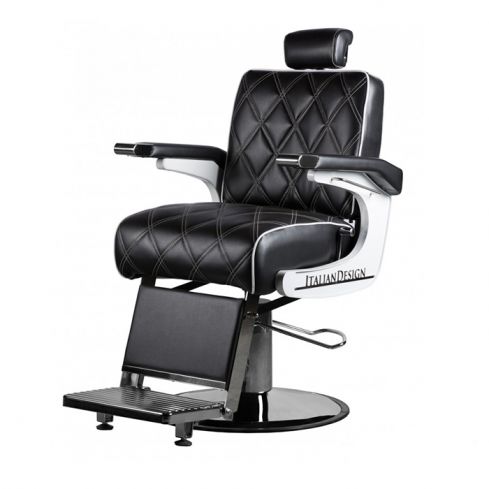 Sillón Barbero hidráulico reclinable y giratorio con reposabrazos Modelo Omega