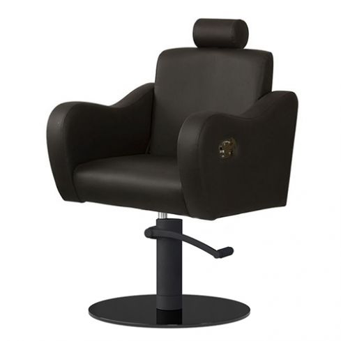 Sillón Corte de Peluquería reclinable con cabezal Modelo Gala Negro - Base negra a elegir