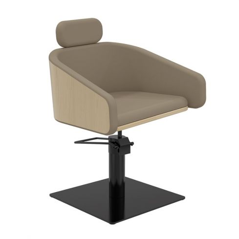 Sillón corte de Peluquería con base metálica y reposabrazos Modelo Alya BE - Base negra a elegir