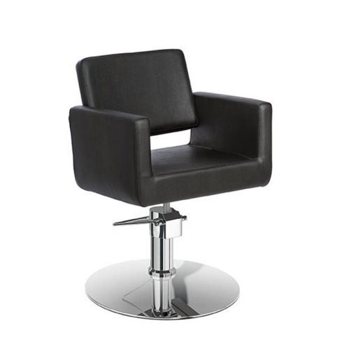Sillón hidráulico de corte con base redonda cromada Modelo Chic R