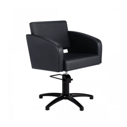 Sillón hidráulico de corte con base negra de estrella y reposabrazos Modelo Loris BF