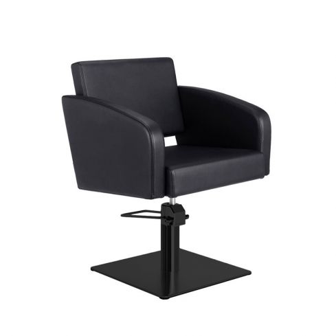 Sillón hidráulico de corte con base cuadrada negra y reposabrazos Modelo Loris BS