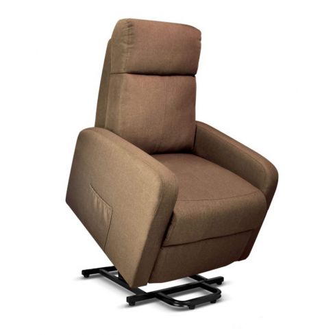 Sillón de Masaje Relax Levantapersonas reclinable en Tela Elegant Modelo Magno - Color Marrón