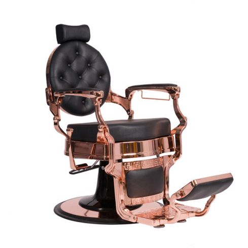 Sillón Clásico de Barbero hidráulico estilo Retro Vintage con reposapies integrado Modelo Mae Rose