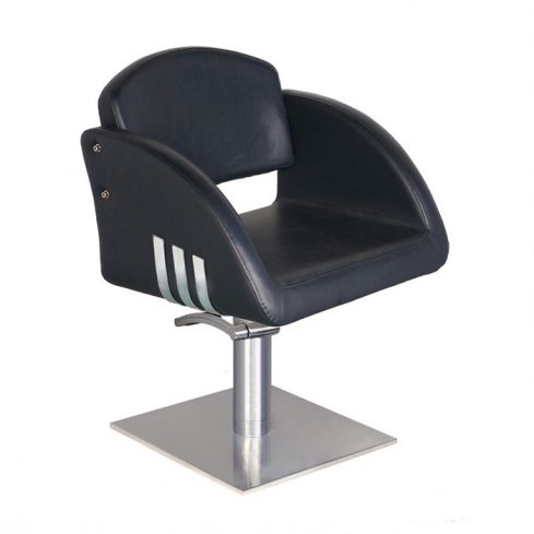 Sillón hidráulico de peluquería con base cuadrada Modelo Doda - Color Negro