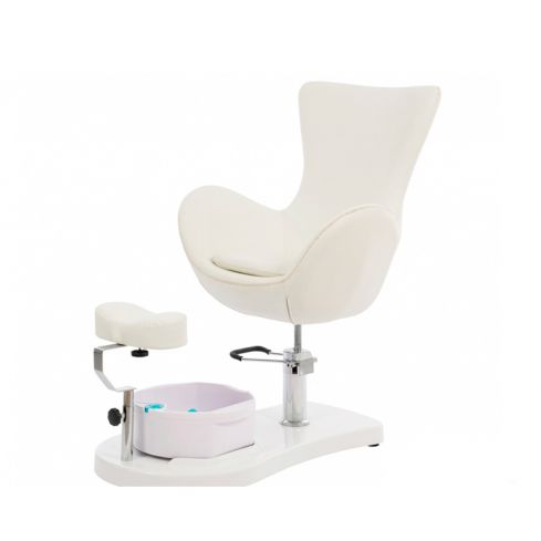 Sillón de Pedicura giratorio con bañera de pies y reposapiés Modelo Crem WKS019