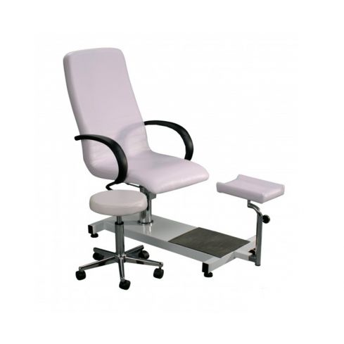 Sillón de Manicura & Pedicura hidráulico con bañera y reposapies Modelo Torino Blanco