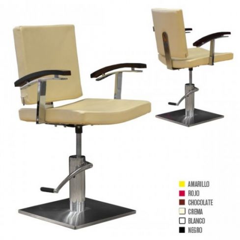 Sillón hidráulico de corte con base cuadrada y reposabrazos Modelo Touch