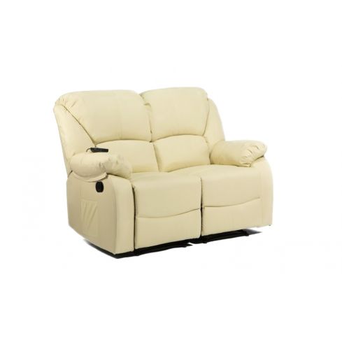 Sofá de Masaje Relax de 2 plazas en Polipiel Modelo ECO-8590/2 - Color Beige