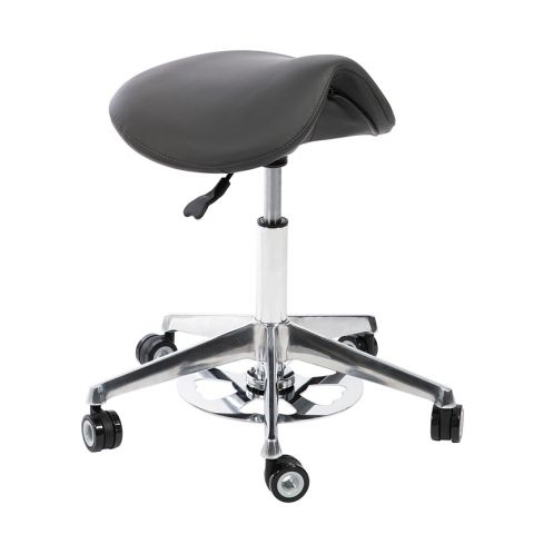 Taburete Pony ergonómico con Forma de silla de montar Modelo Vena Adapt Gris Oscuro