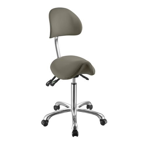 Taburete ergonómico con respaldo regulable en altura e inclinación Noble Modelo 1025A - Color Beige