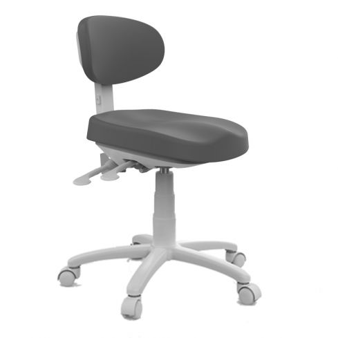Taburete estética ergonómico regulable en altura e inclinación con respaldo envolvente Modelo Sun Gris oscuro