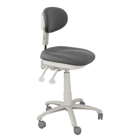 Taburete estética ergonómico regulable en altura con respaldo envolvente Modelo Sway Gris oscuro