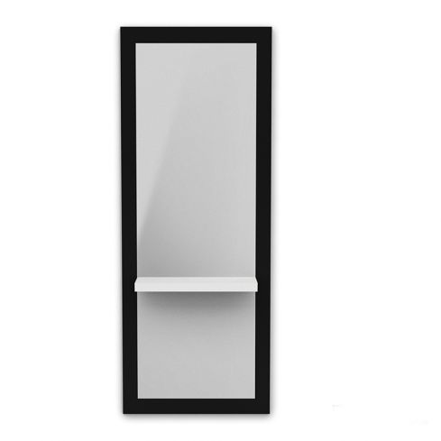 Tocador de Peluquería estilo Moderno negro con espejo y bandeja blanca Modelo Khay