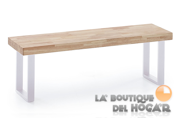 Mesa de comedor fija con patas metálicas y tablero de Roble Modelo Loft