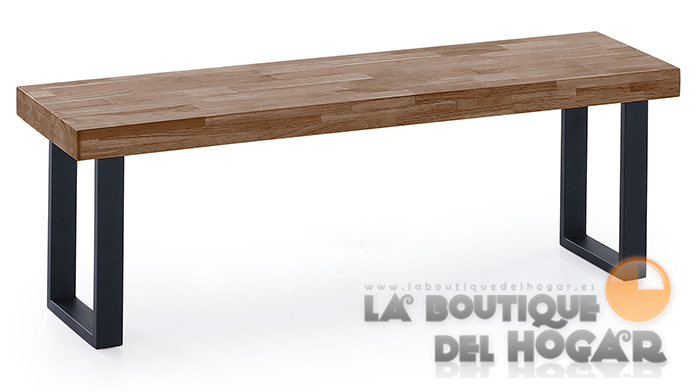 Mesa de comedor fija con patas metálicas y tablero de Roble Modelo Loft