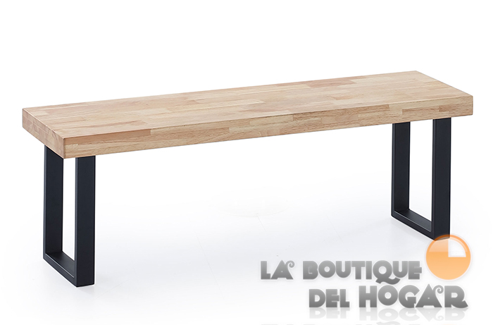 Mesa de comedor fija con patas metálicas y tablero de Roble Modelo Loft