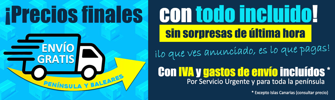 Precios con iva y gastos de envio incluidos