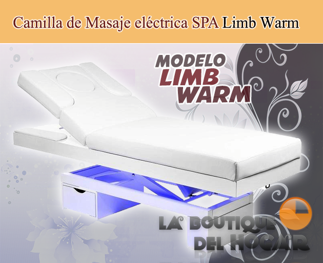 Camilla de Masaje eléctrica SPA con 2 motores e iluminación LED Modelo Limb Warm