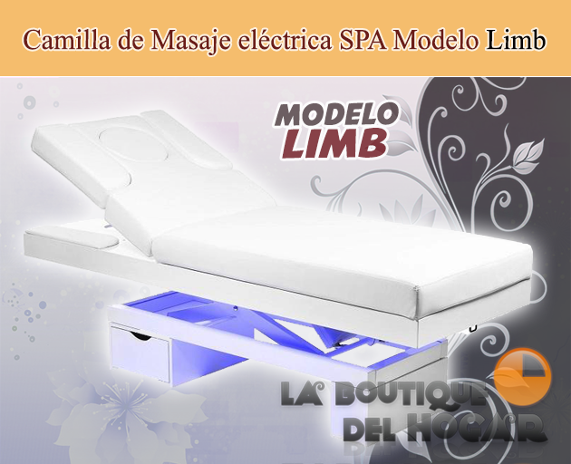 Camilla de Masaje eléctrica SPA con 2 motores e iluminación LED Modelo Limb