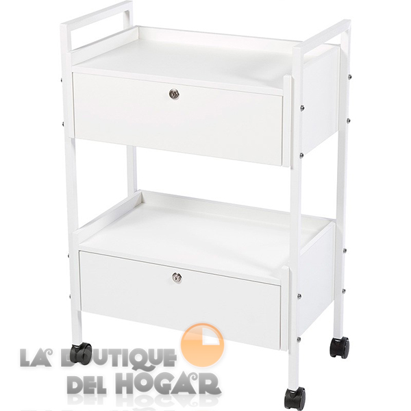 Carrito de estética con 2 cajones y 2 estantes Modelo Tau