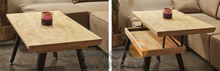 MESA CENTRO ELEVABLE Y EXTENSIBLE STEVE 100 x 45 CM ROBLE HONEY