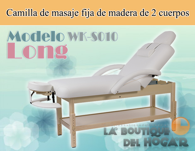 Camilla de masaje fija de 2 cuerpos de madera Long Modelo WK-S010