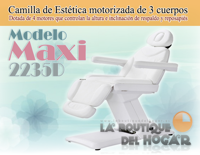 Camilla de Estética motorizada de 3 cuerpos con agujero facial Modelo Maxi 2235D