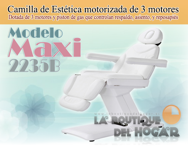 Camilla de Estética motorizada de 3 cuerpos y 3 motores con agujero facial Modelo Maxi 2235B