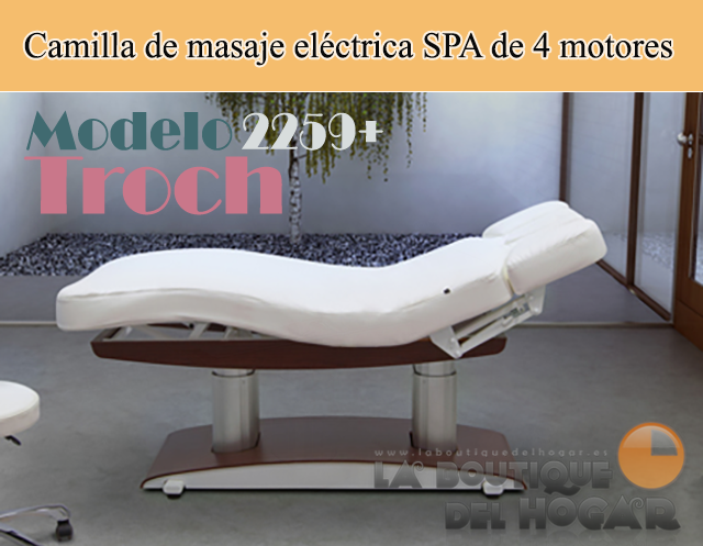 Camilla de Masaje eléctrica SPA con 4 motores y acabado de madera Troch Dark Base 2259+