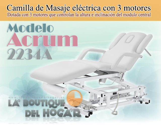 Camilla de Estética motorizada de 3 cuerpos con agujero facial Modelo Maxi 2235D